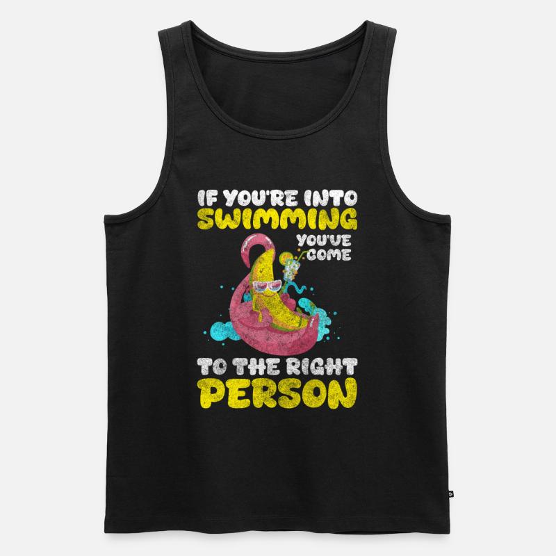 Schwimmer Meer - Männer Premium Bio Tank Top - Schwarz