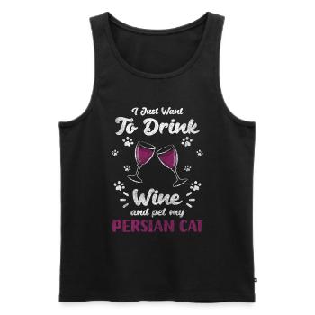 Perser Langhaarkatze - Männer Premium Bio Tank Top - Schwarz - Vorne - AI Model Male 178 light (178cm)