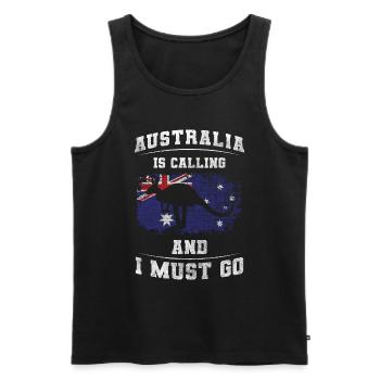 Outback Trip Animal Kookaburra - Men's Premium Organic Tank Top - black - Front - AI Model Male 178 light (178cm)