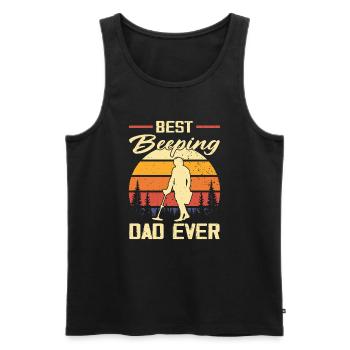 Metalldetektor erkennt den besten piependen Vater aller Zeiten - Männer Premium Bio Tank Top - Schwarz - Vorne - Michal (187cm)