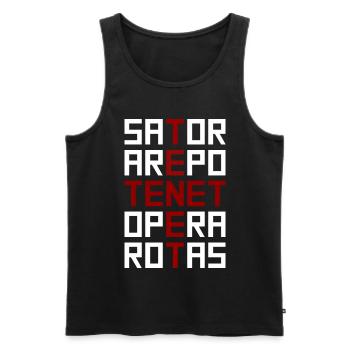 Tenet Rotas Sator Square Gift - Men's Premium Organic Tank Top - black - Front - AI Model Male 178 light (178cm)