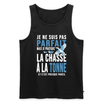 Chasseur chasse à la tonne cadeau cool chasse - Débardeur bio Premium Homme - noir - Devant - AI Model Male 178 light (178cm)