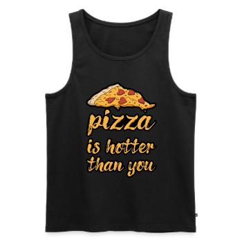 Pizza - Männer Premium Bio Tank Top - Schwarz - Vorne - Michal (187cm)
