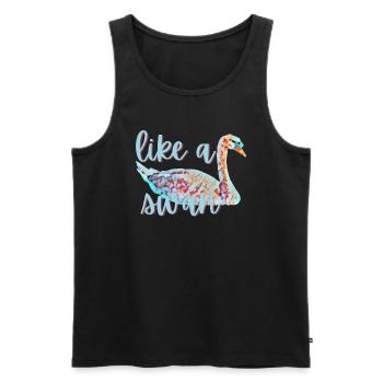 Wie ein Schwan - wunderschön und frei - Männer Premium Bio Tank Top - Schwarz - Vorne - AI Model Male 178 light (178cm)