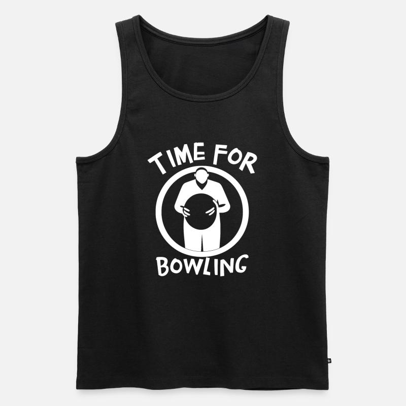 Zeit für Bowling - Männer Premium Bio Tank Top - Schwarz