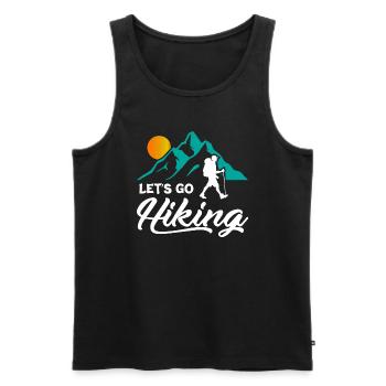 Lets Go Hiking - Men's Premium Organic Tank Top - black - Front - Michal (187cm)