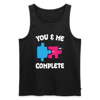 You and Me Complete Funny Puzzle - Men's Premium Organic Tank Top - black - Front - AI Model Male 178 light (178cm)
