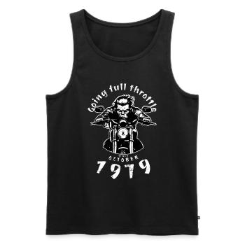 45. Geburtstag Going full throttle since 10/1979 - Männer Premium Bio Tank Top - Schwarz - Vorne - Michal (187cm)