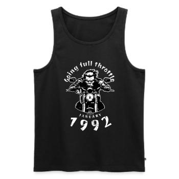 33. Geburtstag Going full throttle since 01/1992 - Männer Premium Bio Tank Top - Schwarz - Vorne - Michal (187cm)