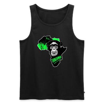 Tansania - Schimpanse - Männer Premium Bio Tank Top - Schwarz - Vorne - Michal (187cm)