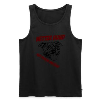 Netter Hund mit dicken Backen schwarz - Männer Premium Bio Tank Top - Schwarz - Vorne - AI Model Male 178 light (178cm)