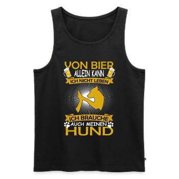 Hund und Bier Liebhaber Spruch High Five - Männer Premium Bio Tank Top - Schwarz - Vorne - Michal (187cm)