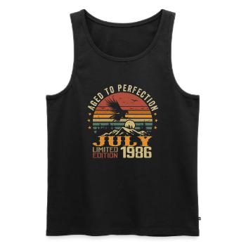 Vintage July 1986 Anniversary July 1986 - Men's Premium Organic Tank Top - black - Front - Michal (187cm)