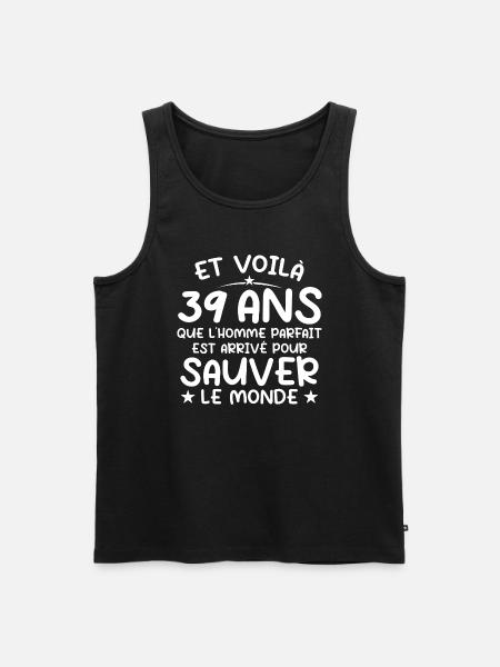 39 år gave til 39 år Original gave til 39 år gammel mann - Premium økologisk Tanktop for menn - svart