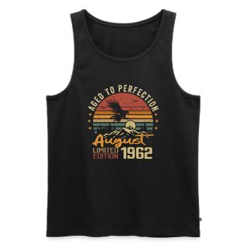 Vintage August 1962 Birthday Gift August 1962 - Men's Premium Organic Tank Top - black - Front - Michal (187cm)