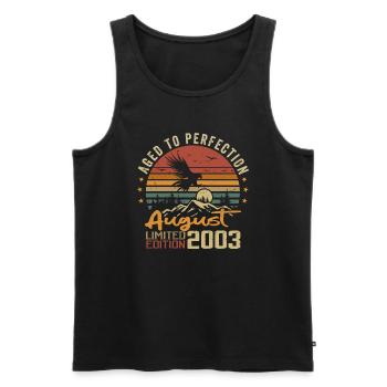Vintage August 2003 Birthday Gift August 2003 - Men's Premium Organic Tank Top - black - Front - Michal (187cm)