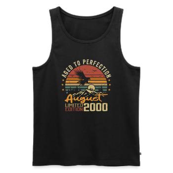 Vintage August 2000 Birthday Gift August 2000 - Men's Premium Organic Tank Top - black - Front - Michal (187cm)
