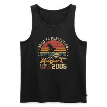 Jahrgang August 2005 Geburtstagsgeschenk August 2005 - Männer Premium Bio Tank Top - Schwarz - Vorne - Michal (187cm)