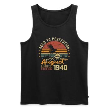 Vintage August 1940 Birthday Gift August 1940 - Men's Premium Organic Tank Top - black - Front - Michal (187cm)