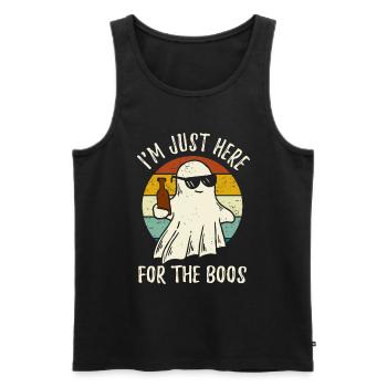 I'm Just Here For The Boos Halloween Beer Ghost - Men's Premium Organic Tank Top - black - Front - Michal (187cm)