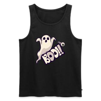 Halloween fantôme, boo - Débardeur bio Premium Homme - noir - Devant - AI Model Male 178 light (178cm)