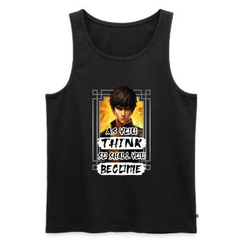 Citations de motivation de combattant légendaire - chemise d’anime - Débardeur bio Premium Homme - noir - Devant - Michal (187cm)