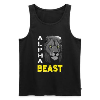 Alpha Animal Majestic Lion - Anime Shirt - Men's Premium Organic Tank Top - black - Front - AI Model Male 178 light (178cm)