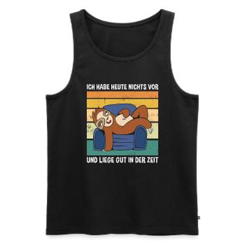 Ich Habe Heute Nichts Vor Süßes Faultier - Männer Premium Bio Tank Top - Schwarz - Vorne - Michal (187cm)
