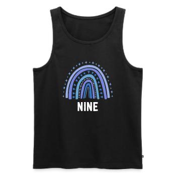 Blau Regenbogen Neun Jahre 9. Geburtstag - Männer Premium Bio Tank Top - Schwarz - Vorne - Michal (187cm)