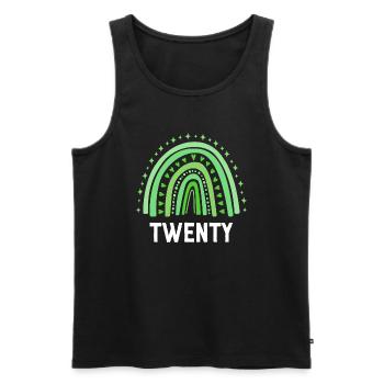 Grün Regenbogen Zwanzig Jahre 20. Geburtstag - Männer Premium Bio Tank Top - Schwarz - Vorne - Michal (187cm)