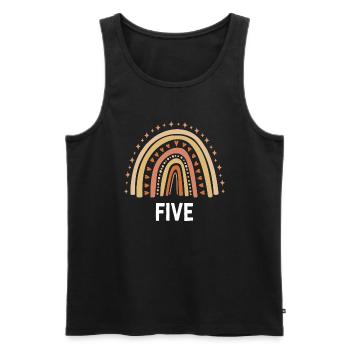 Orange Rainbow Five Years 5th Birthday - Men's Premium Organic Tank Top - black - Front - Michal (187cm)