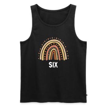 Orange Rainbow Six years 6th birthday - Men's Premium Organic Tank Top - black - Front - Michal (187cm)