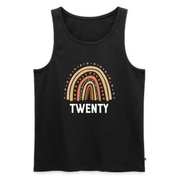 Orange Regenbogen Zwanzig Jahre 20. Geburtstag - Männer Premium Bio Tank Top - Schwarz - Vorne - Michal (187cm)