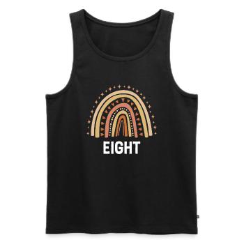 Orange Rainbow Eight Years 8th Birthday - Men's Premium Organic Tank Top - black - Front - Michal (187cm)