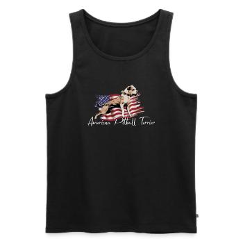 American Pitbull Terrier - Männer Premium Bio Tank Top - Schwarz - Vorne - Michal (187cm)