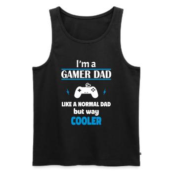 Ich bin ein Gamer-Papa wie normale Papas - Männer Premium Bio Tank Top - Schwarz - Vorne - Michal (187cm)
