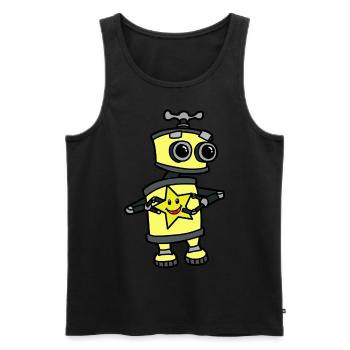 Robot Starlette Star Fantasy Enfants Bébé Enfant - Débardeur bio Premium Homme - noir - Devant - AI Model Male 178 light (178cm)