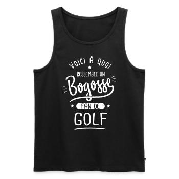 golfeur Bogosse joueur de golf fan de golf - Débardeur bio Premium Homme - noir - Devant - Michal (187cm)