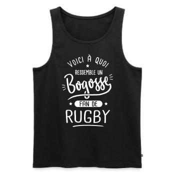 rugby Bogosse joueur de rugby fan de rugby - Débardeur bio Premium Homme - noir - Devant - AI Model Male 178 light (178cm)