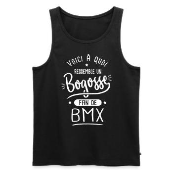 BMX Bogosse fan de sport bmx cyclisme velo - Débardeur bio Premium Homme - noir - Devant - Michal (187cm)
