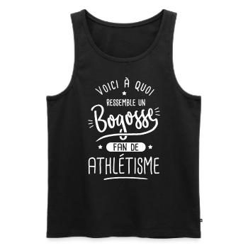 athlétisme Bogosse fan de sport athlétisme run - Débardeur bio Premium Homme - noir - Devant - Michal (187cm)