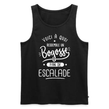 escalade Bogosse fan de sport escalade - Débardeur bio Premium Homme - noir - Devant - AI Model Male 178 light (178cm)