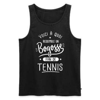 Tennis Bogosse fan de tennis - Débardeur bio Premium Homme - noir - Devant - Michal (187cm)