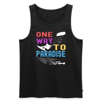 One Way To Paradise Der Weg zu Paradies - Männer Premium Bio Tank Top - Schwarz - Vorne - Michal (187cm)