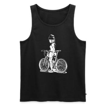 MTB-Freiheit: Comic-Design mit Adrenalinkick! - Männer Premium Bio Tank Top - Schwarz - Vorne - Michal (187cm)