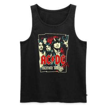 AC/DC Logo And Band Highway To Hell Album - Men's Premium Organic Tank Top - black - Front - AI Model Male 178 light (178cm)