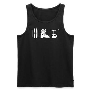 Design de ski en blanc - Débardeur bio Premium Homme - noir - Devant - AI Model Male 178 light (178cm)