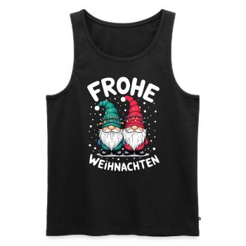 Gnom Frohe Weihnachten Wichtel niedlich Zwerg - Männer Premium Bio Tank Top - Schwarz - Vorne - Michal (187cm)