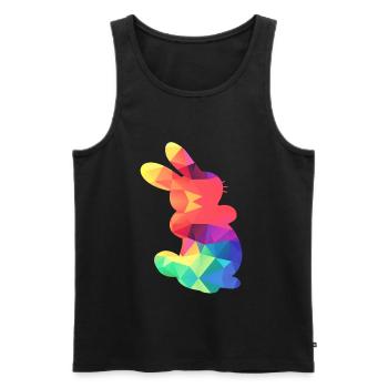 Buntes Häschen - Männer Premium Bio Tank Top - Schwarz - Vorne - AI Model Male 178 light (178cm)