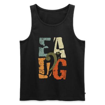 EADG bass clef gift for bassist - Men's Premium Organic Tank Top - black - Front - AI Model Male 178 light (178cm)